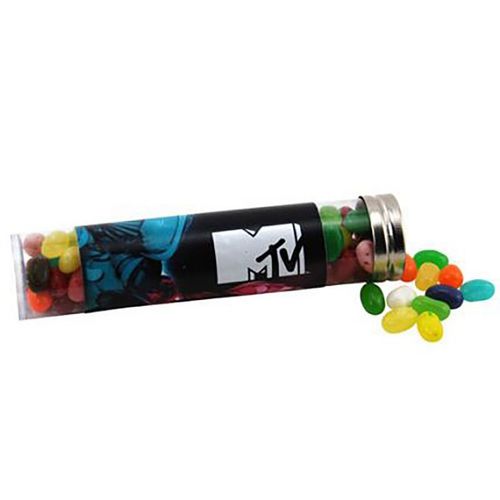 Large 6" Candy Tube With Jelly Belly Custom Printed As Low As 7.94